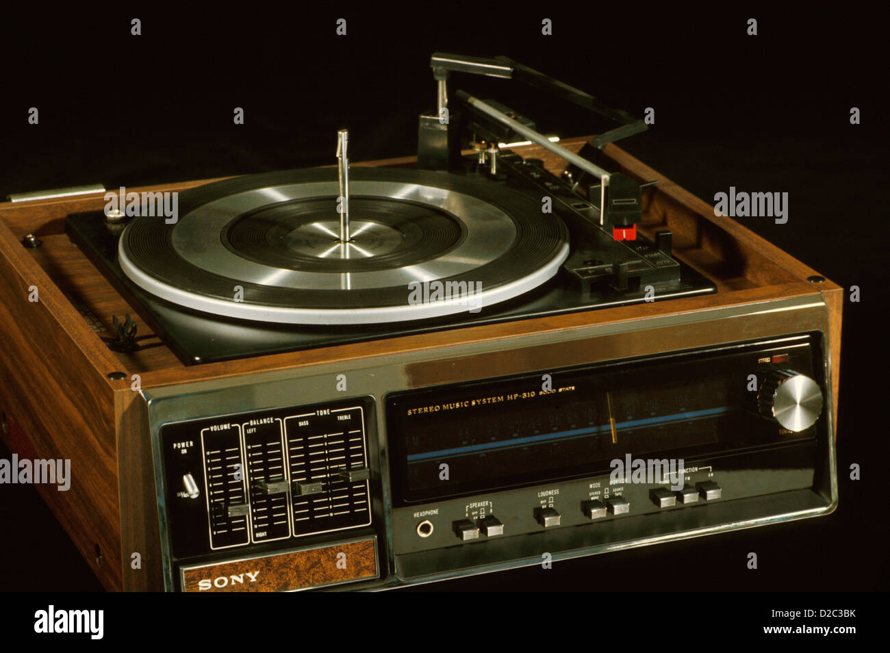 Ricevitore Sony e girevole (1970S) Foto Stock