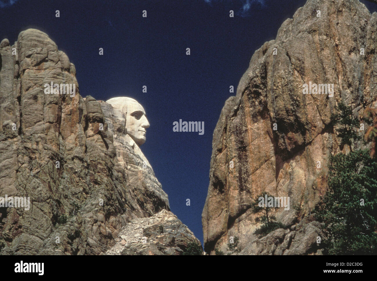 Dakota del Sud, il Monte Rushmore. Profilo di George Washington. Foto Stock