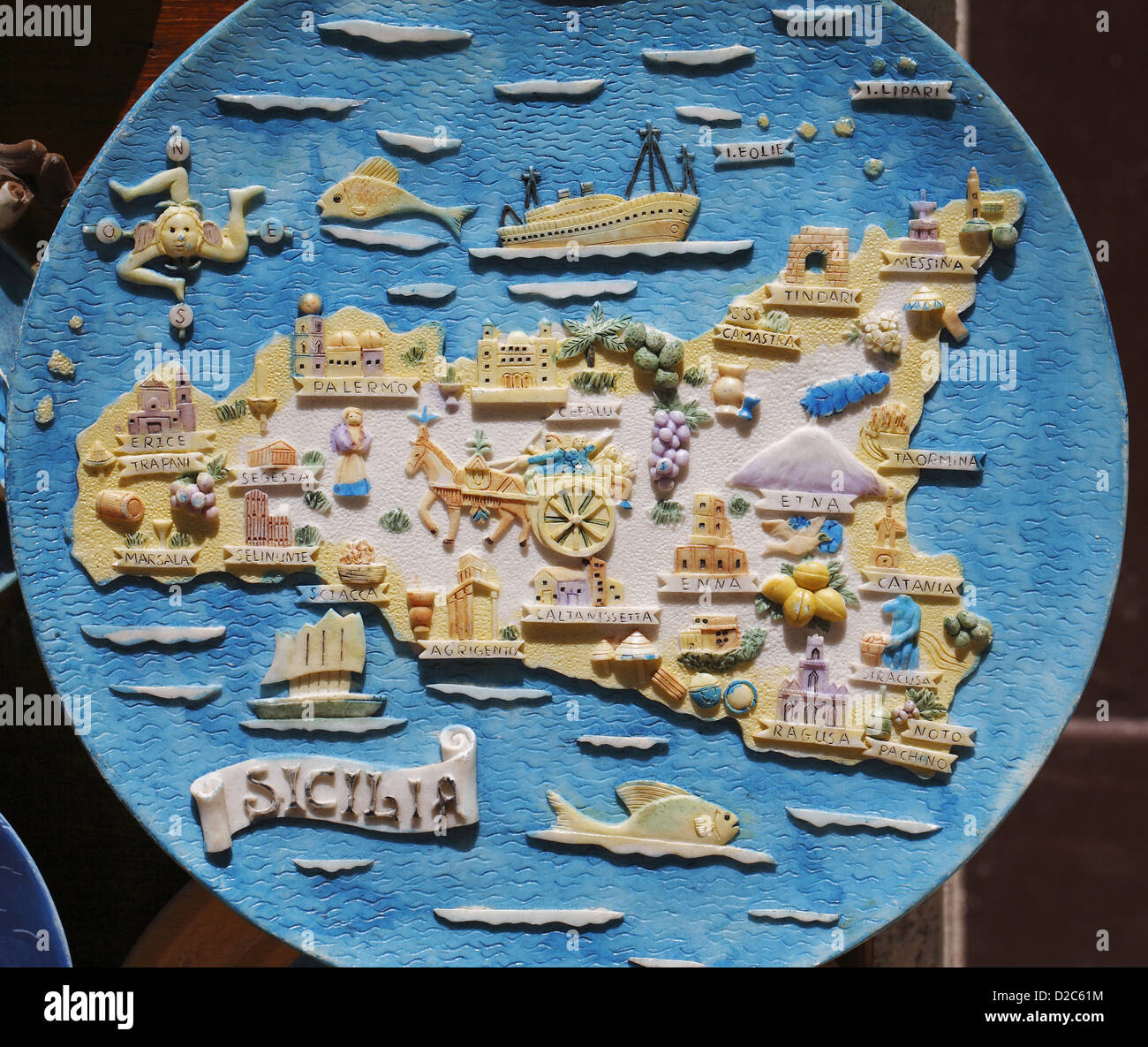 Ceramica italiana, Sicilia, Italia Foto Stock