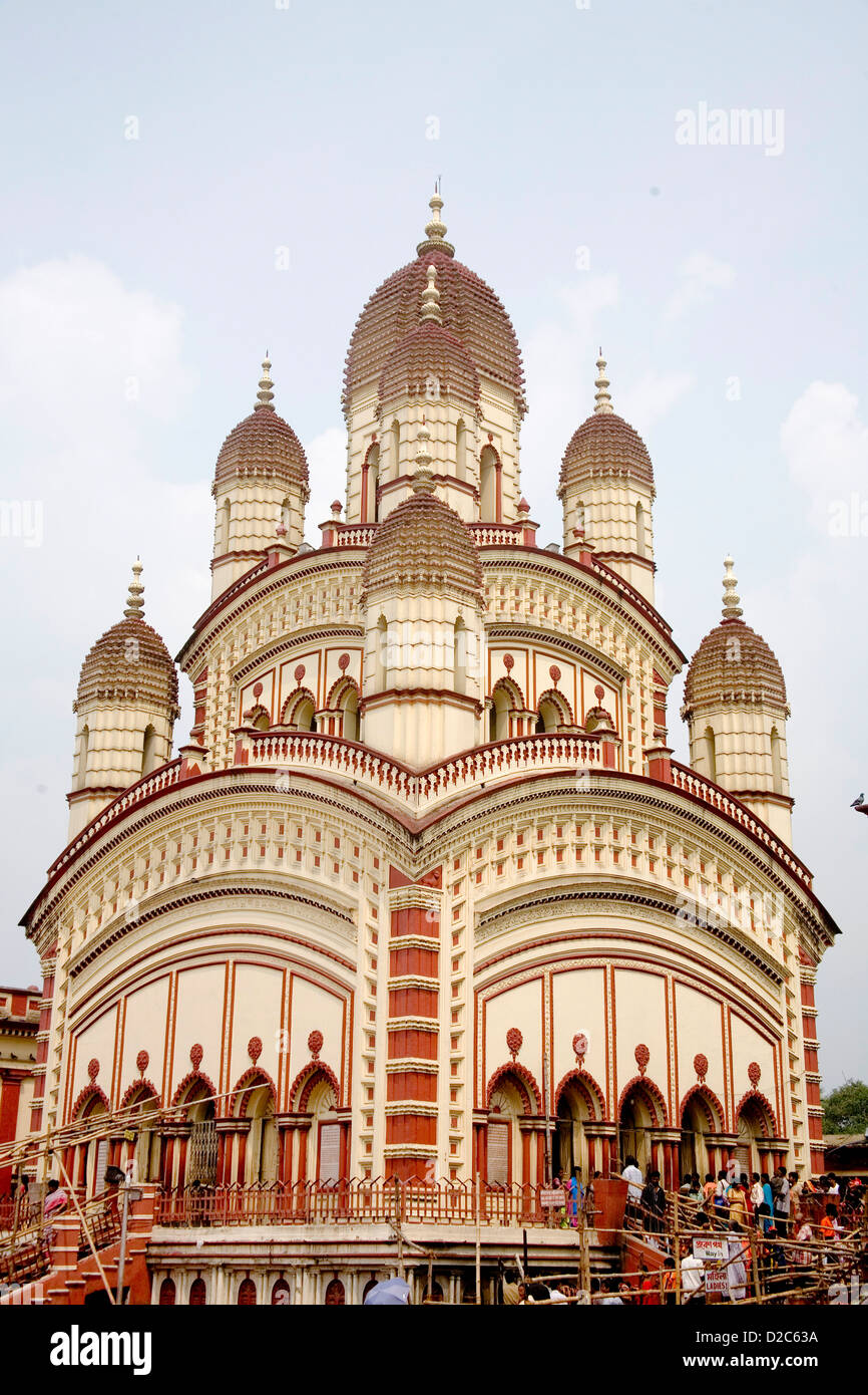 Dakshineshwar Kali Temple, casa di Ramkrishana Parmhans, Calcutta Kolkata, West Bengal, India Foto Stock