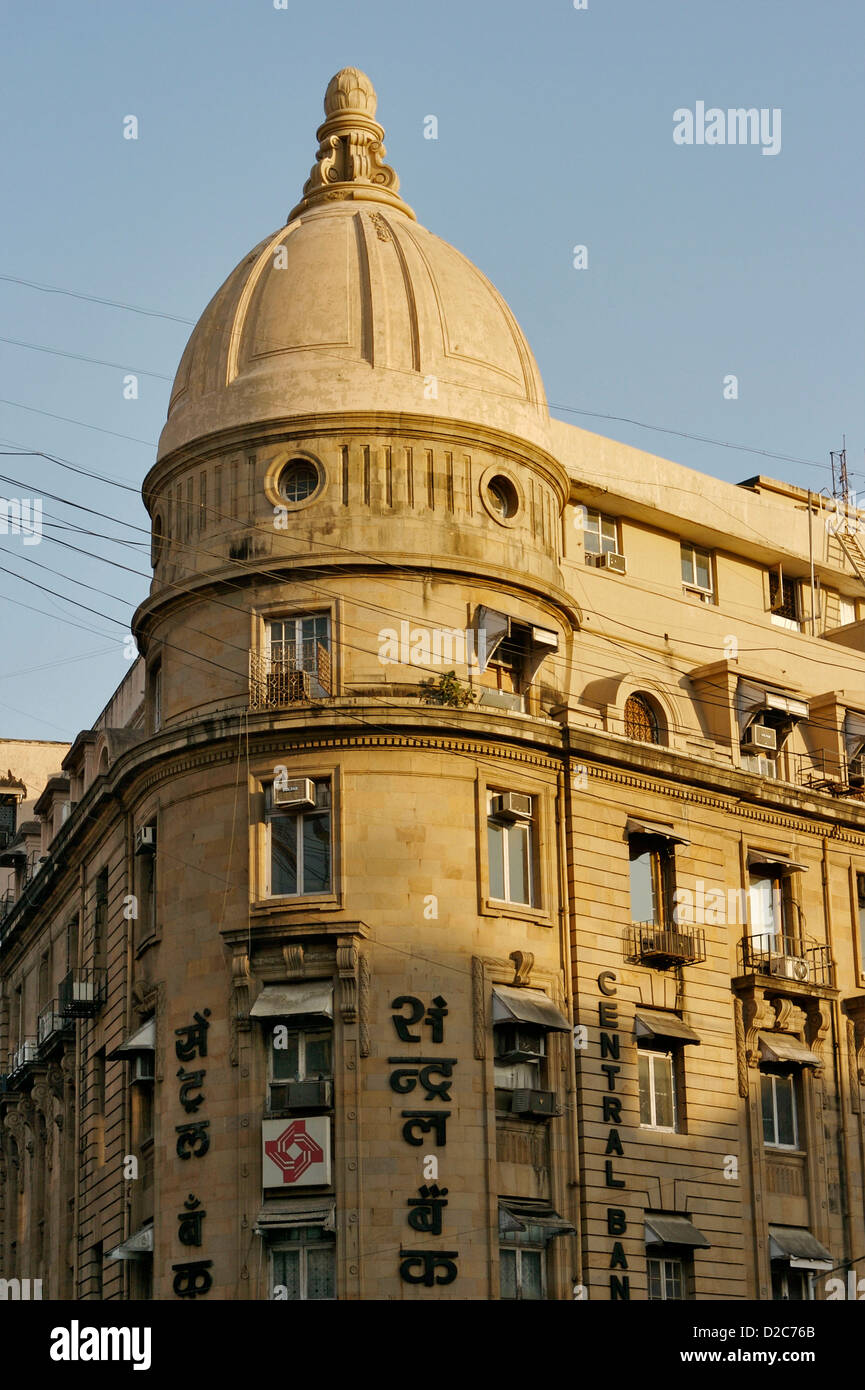 Central Bank Building al Flora fontana ; Bombay Mumbai ; Maharashtra ; India Foto Stock