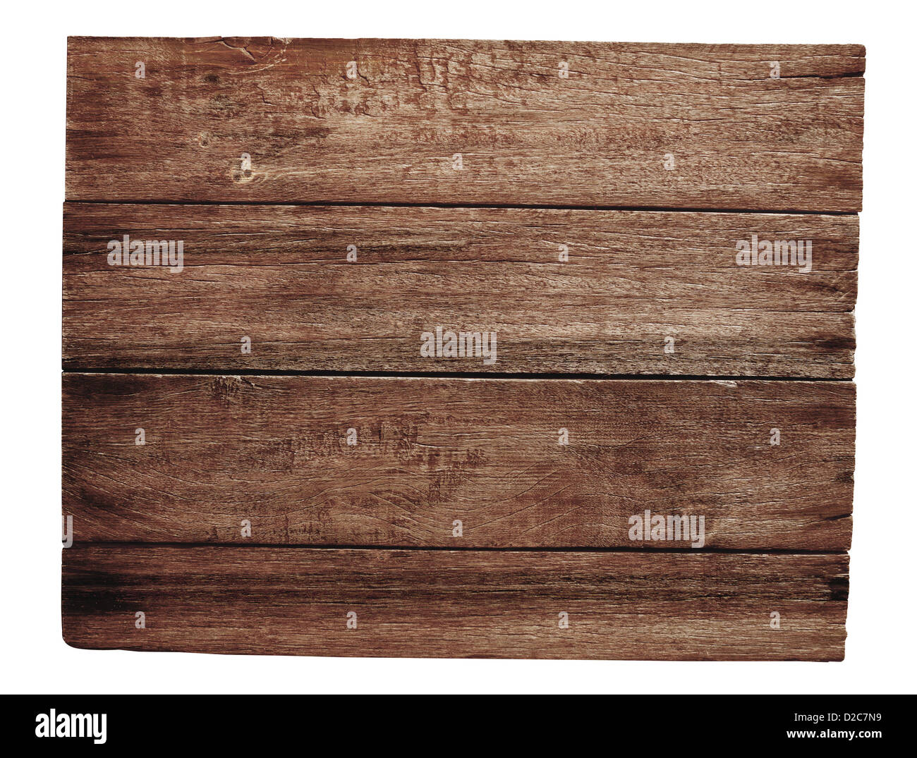 Vecchio cartello in legno isolato su bianco Foto Stock