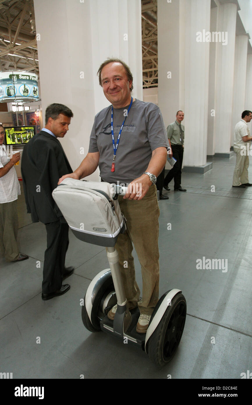 Poznan, Polonia, un visitatore su un Segway Personal Transporter Foto Stock