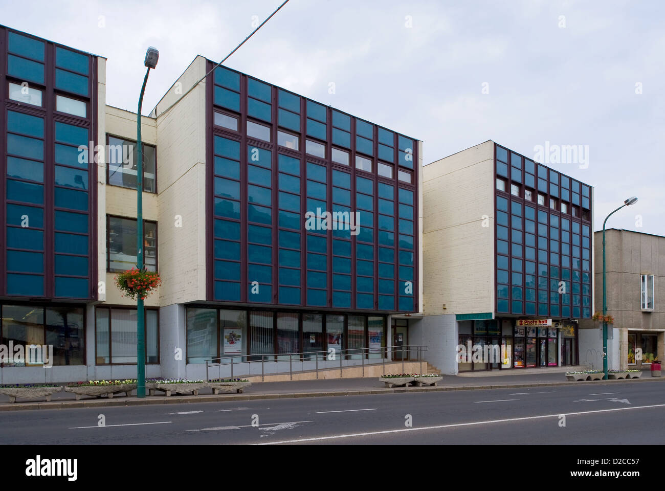 Salgotarjan, Ungheria, architettura socialista nel centro cittadino Foto Stock
