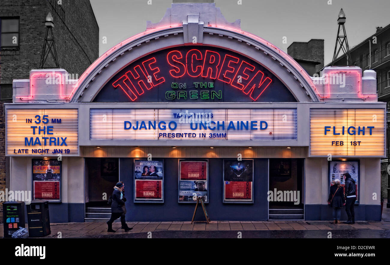 Lo schermo del cinema verde quartiere di Islington, Londra Foto Stock