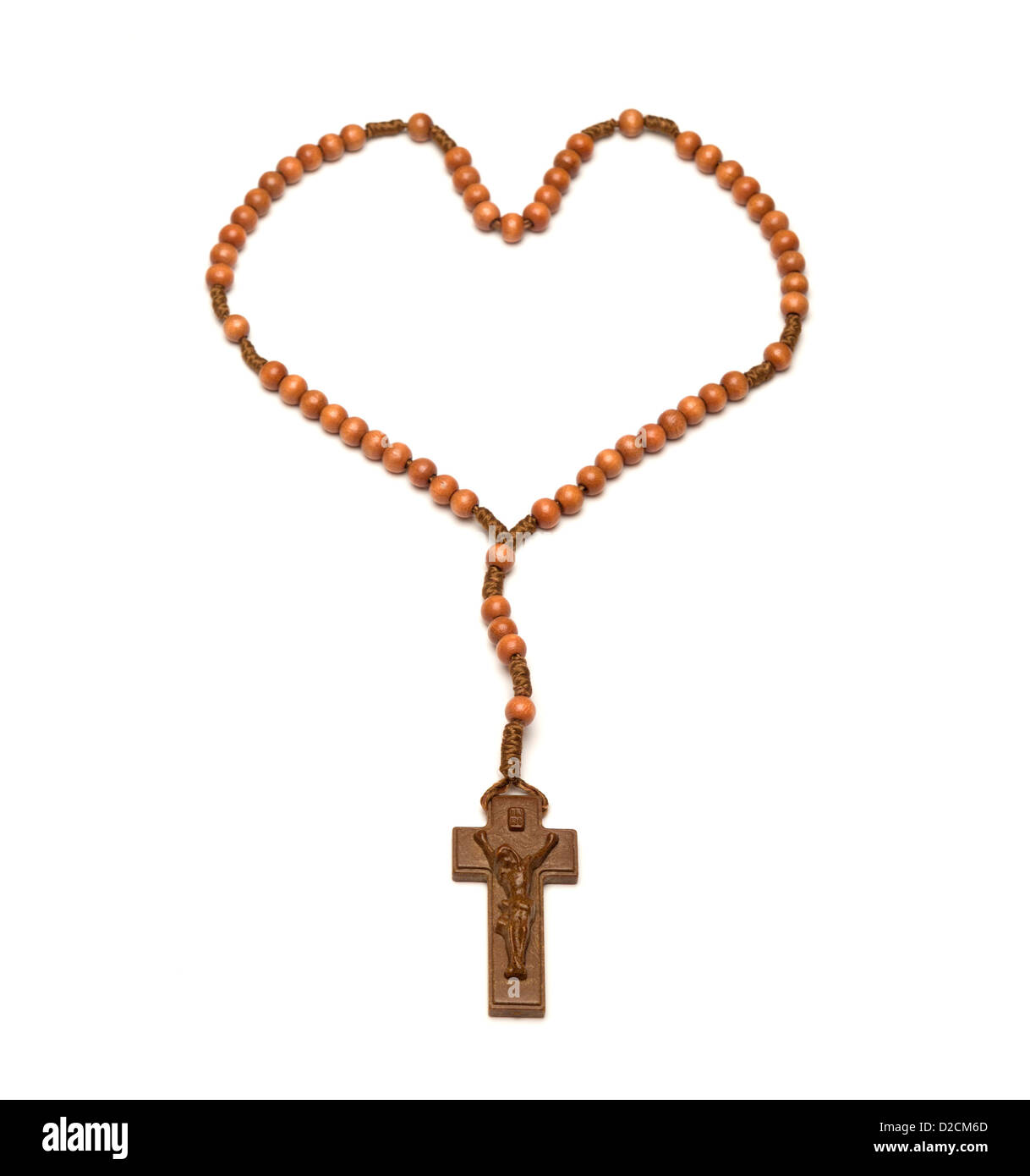 Crocifisso collana isolati su sfondo bianco Foto Stock