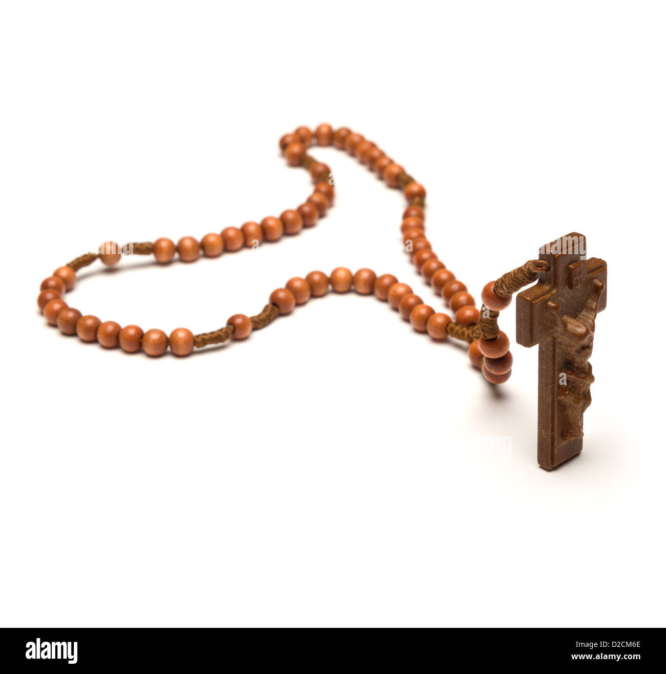 Crocifisso collana isolati su sfondo bianco Foto Stock