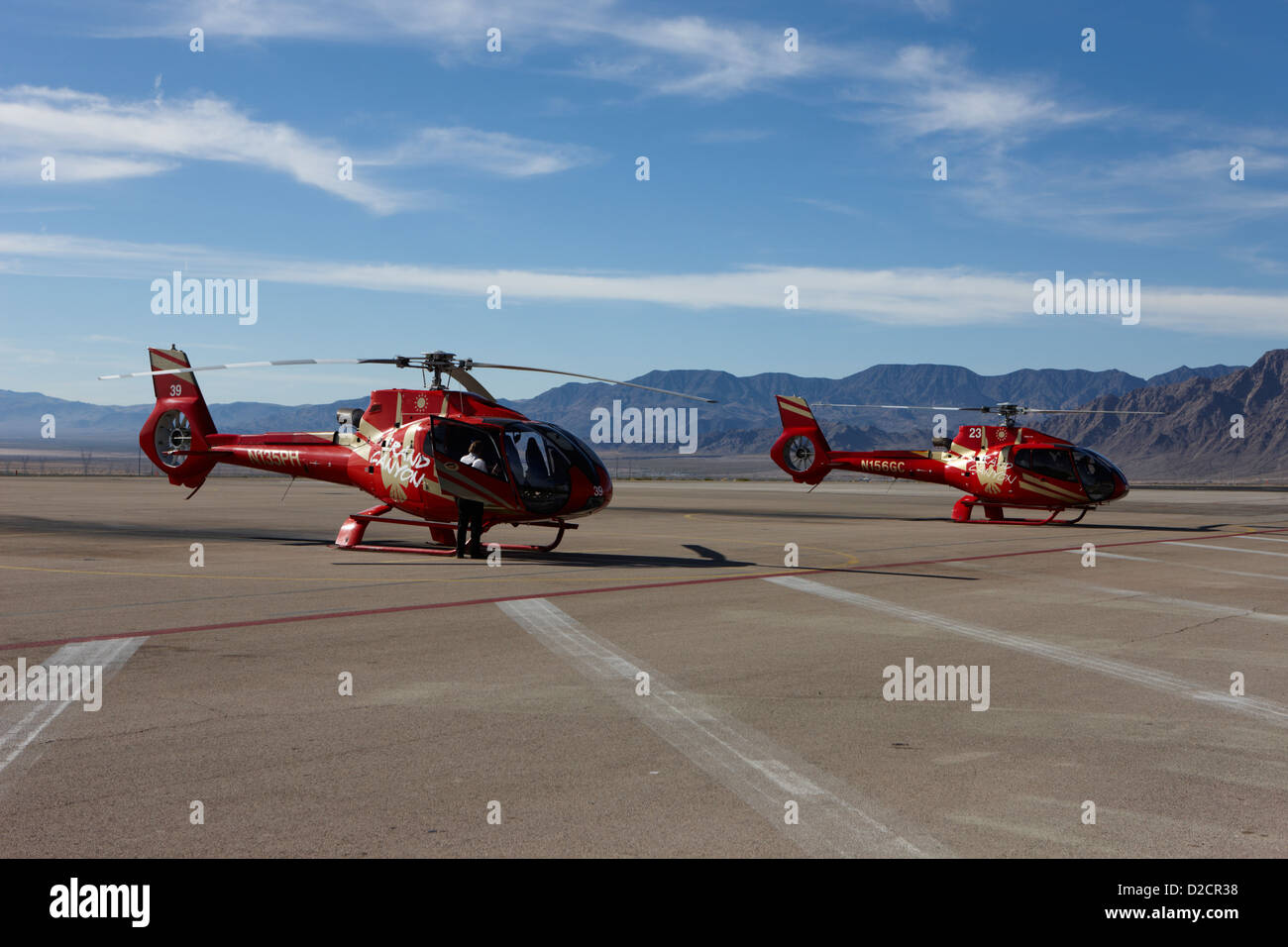 Grand Canyon tour elicotteri a Boulder City airport terminal Nevada USA Foto Stock