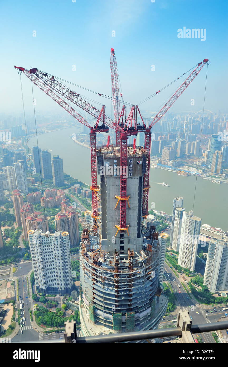 Il grattacielo in costruzione Foto Stock