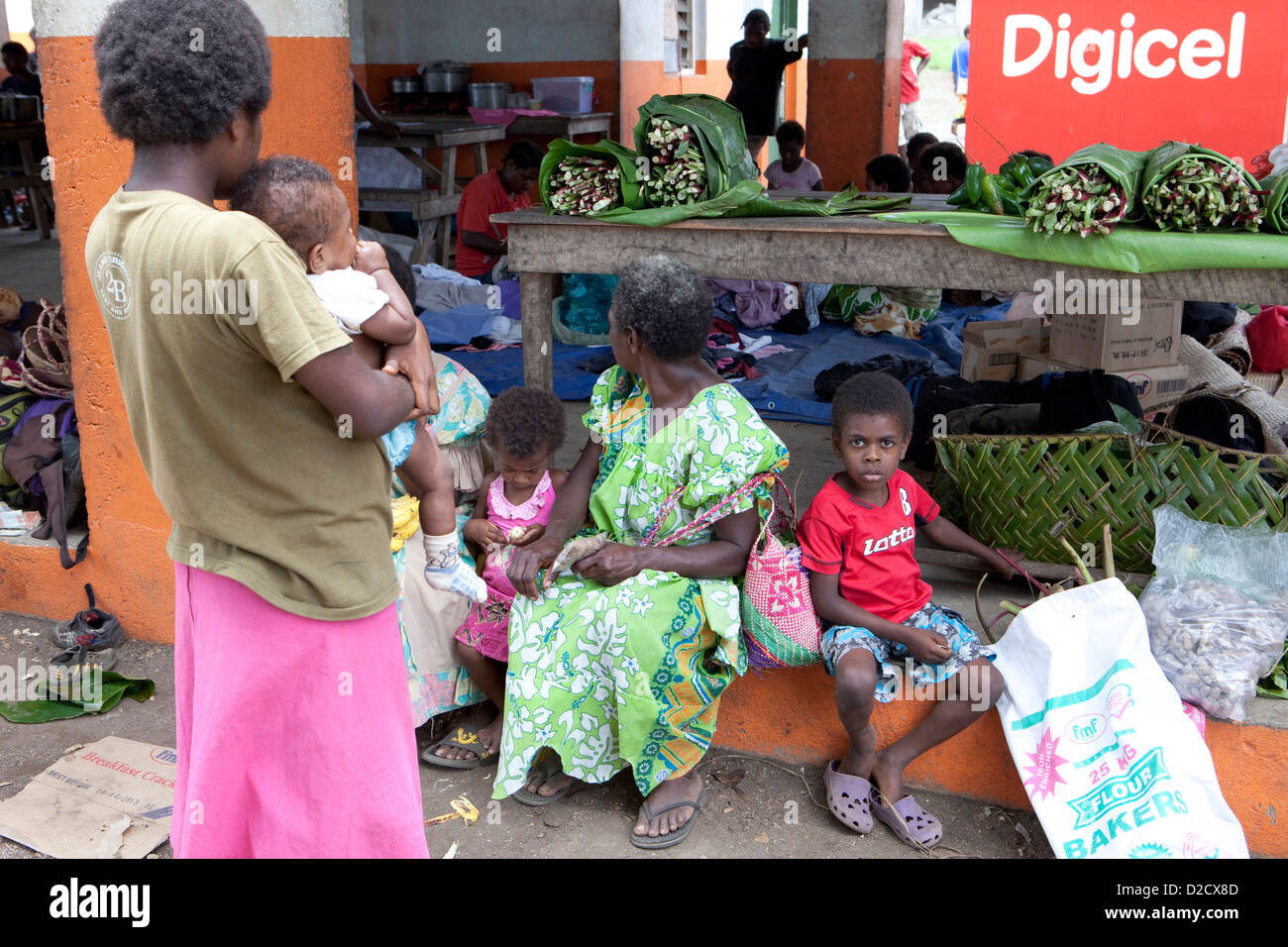 Mercato, dell'Isola di Tanna, Vanuatu, Sud Pacifico Foto Stock