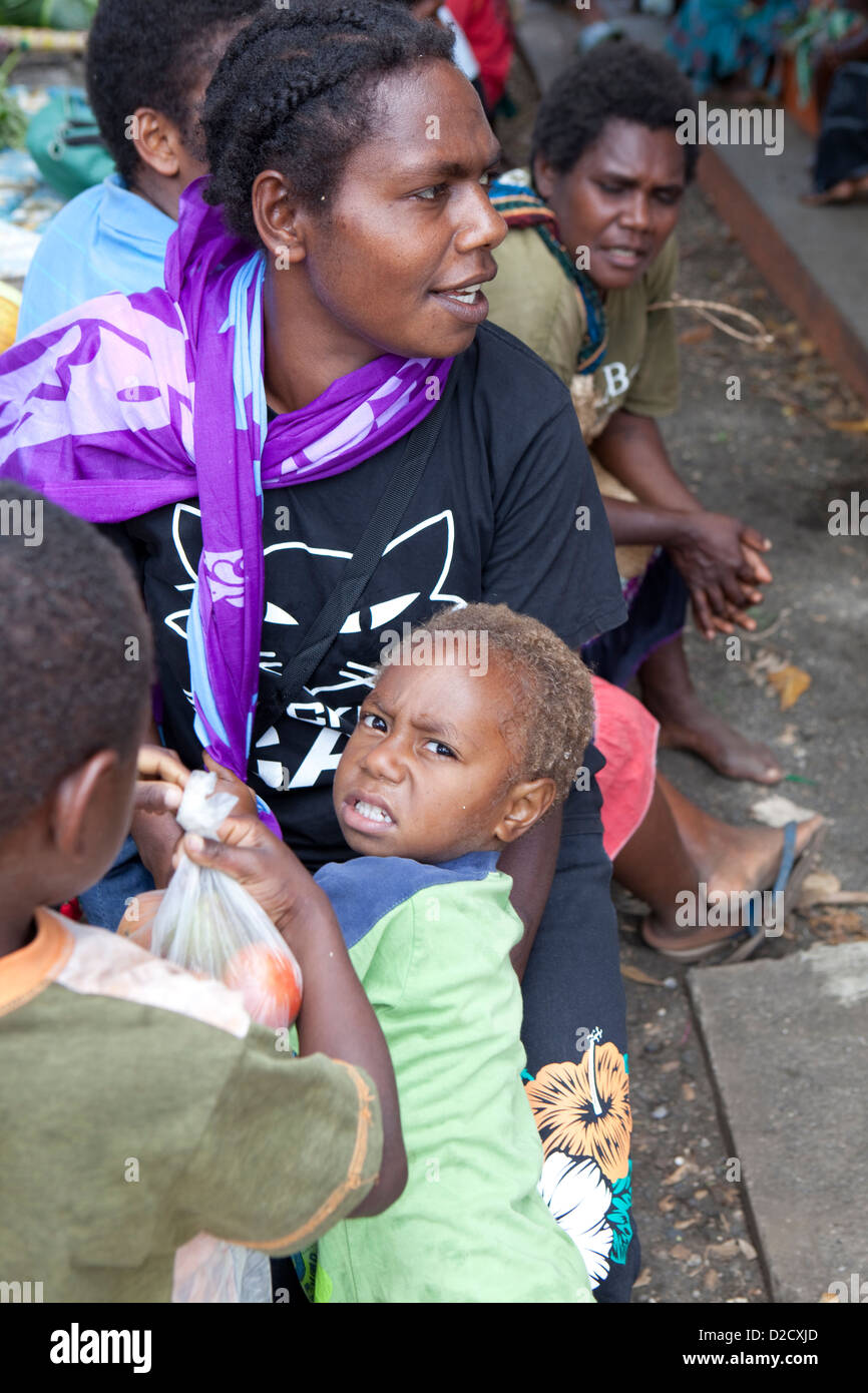 Mercato, dell'Isola di Tanna, Vanuatu, Sud Pacifico Foto Stock