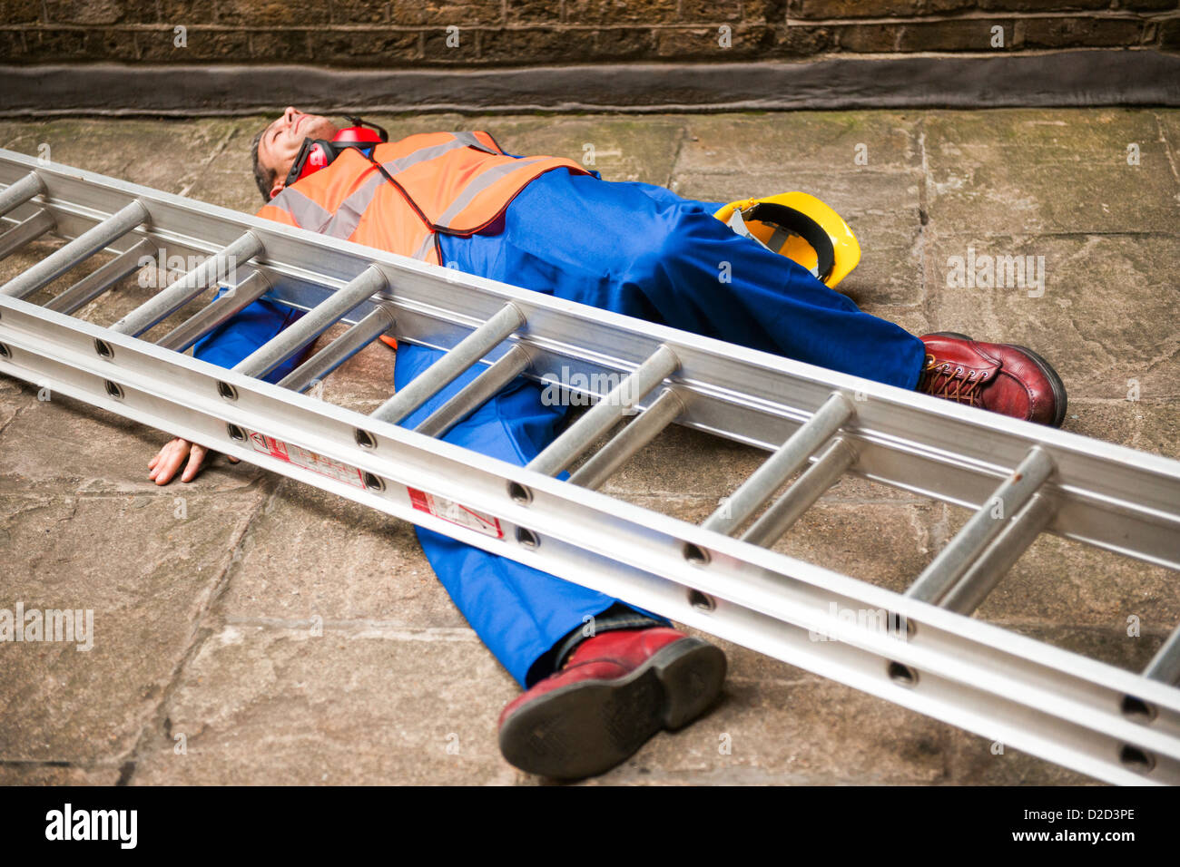 Modello rilasciato incidente sul posto di lavoro Foto Stock