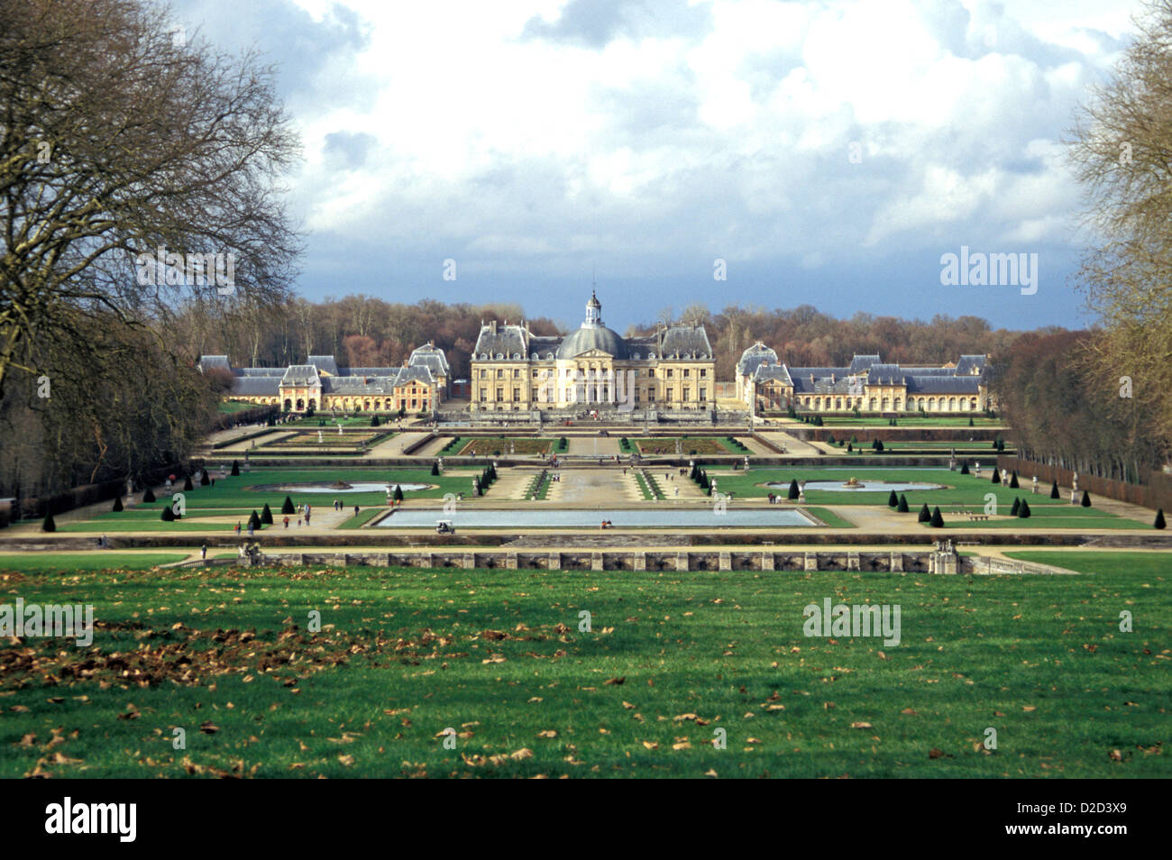 La Francia. Chateau De Vaux-Le-Vicomte. Vista dal giardino. Foto Stock