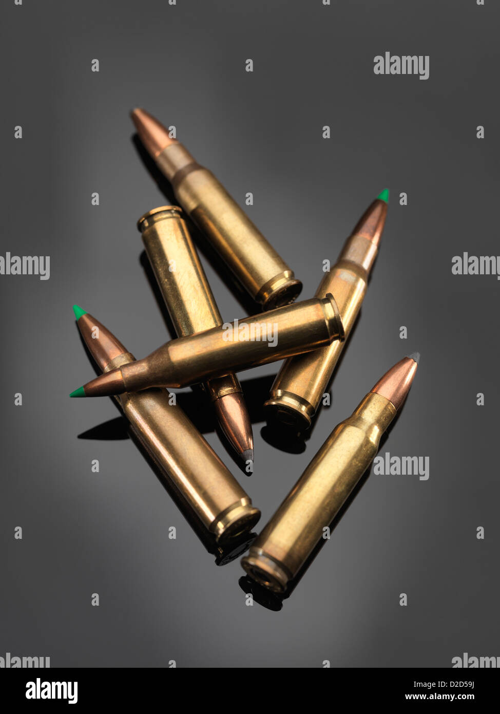 I proiettili di una raccolta di oggetti shot munizioni Foto Stock