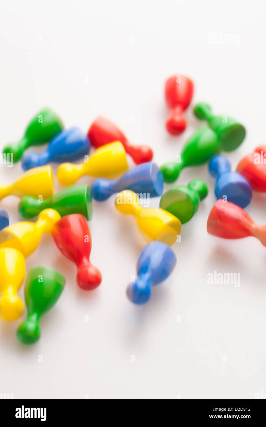 I pezzi di gioco in calo, movimento sfocato Foto Stock