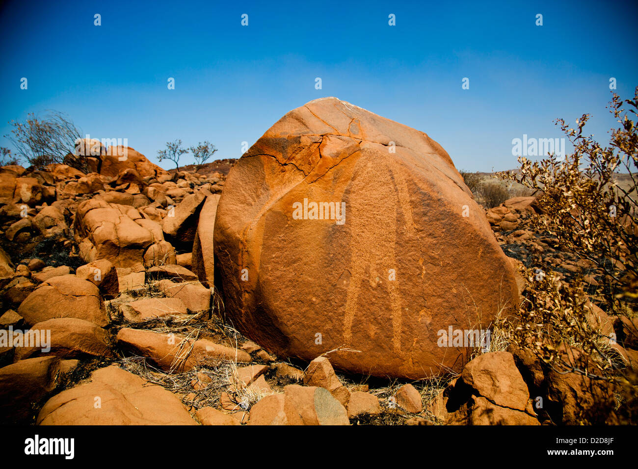 Attacco aborigeni su una roccia, Broome, Australia occidentale, Australia Foto Stock