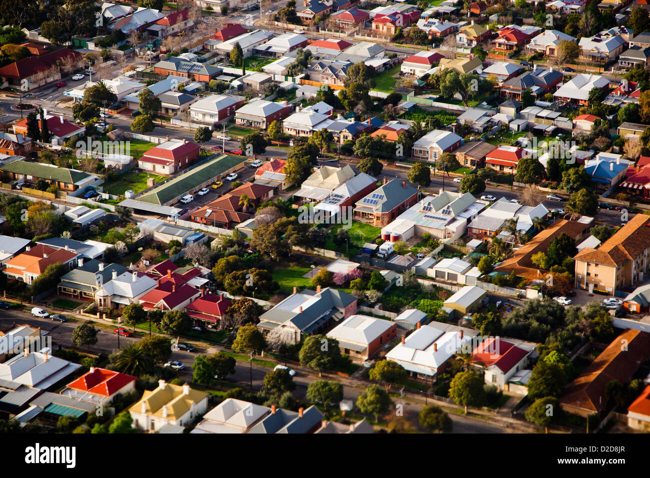 Vista aerea di un sobborgo Foto Stock