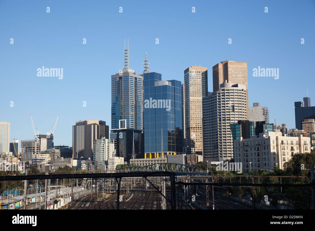 Vista della città edifici, Melbourne, Victoria, Australia Foto Stock