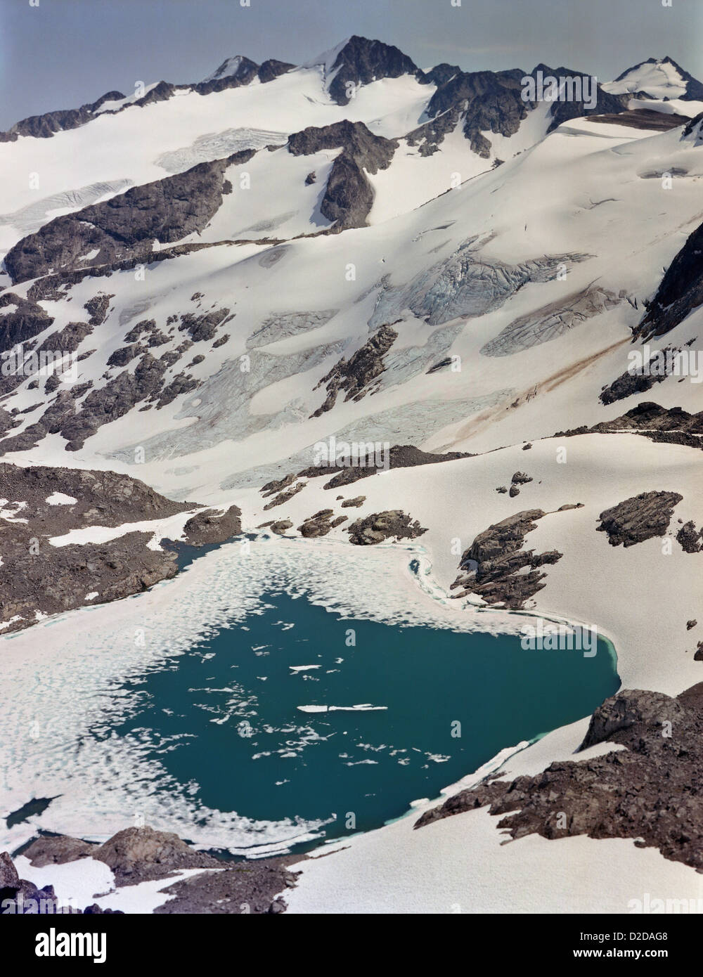 Il lago glaciale sul Monte Blackcomb, Whistler, Canada Foto Stock