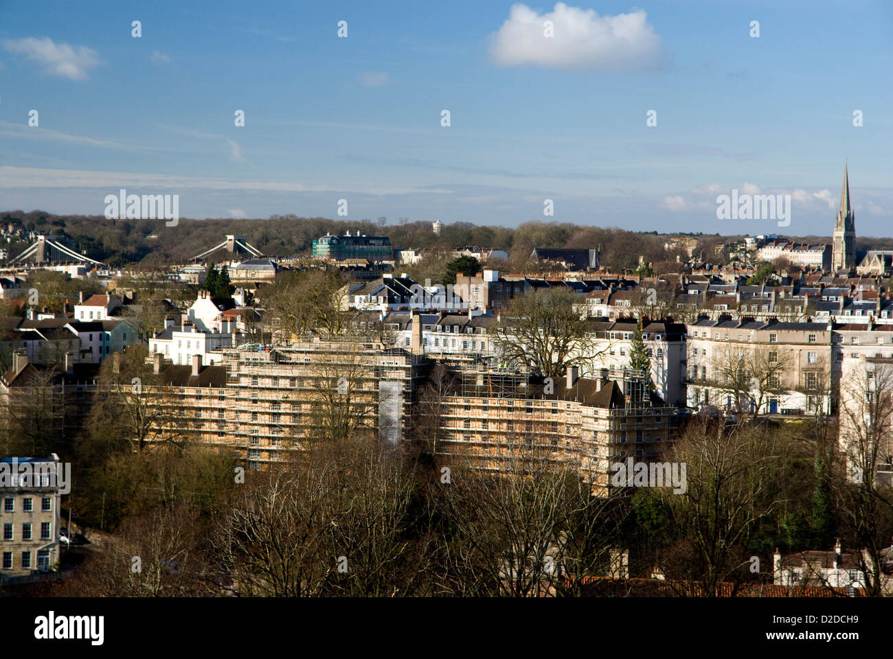 Bristol skyline dalla sommità della Cabot Tower brandon hill bristol Inghilterra Foto Stock