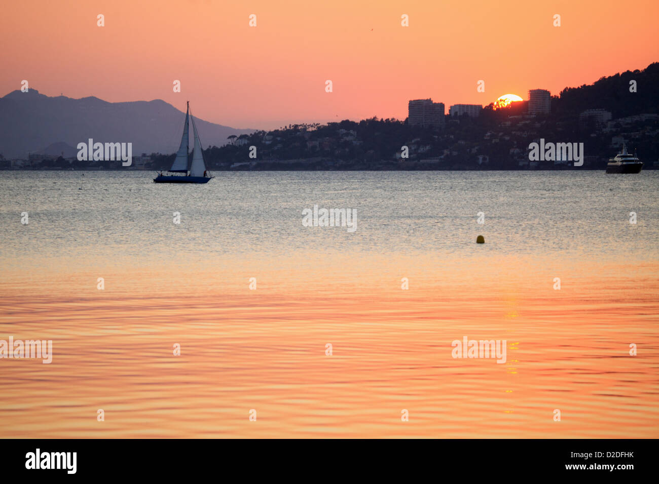 Tramonto a Cap d'Antibes Alpes-maritimes Foto Stock