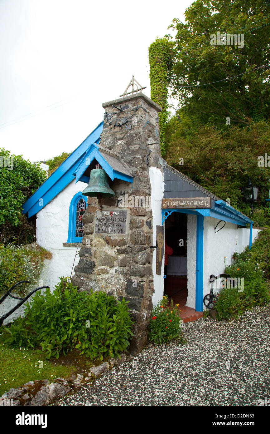 St Gobban è la Chiesa, la più piccola chiesa in Irlanda, Portbraddan, County Antrim, Irlanda del Nord. Foto Stock