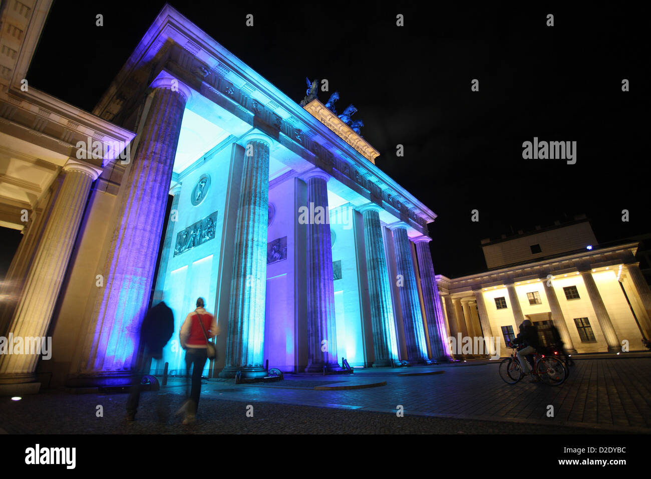 Berlino, Germania, la Porta di Brandeburgo durante la festa delle luci 2009 Foto Stock