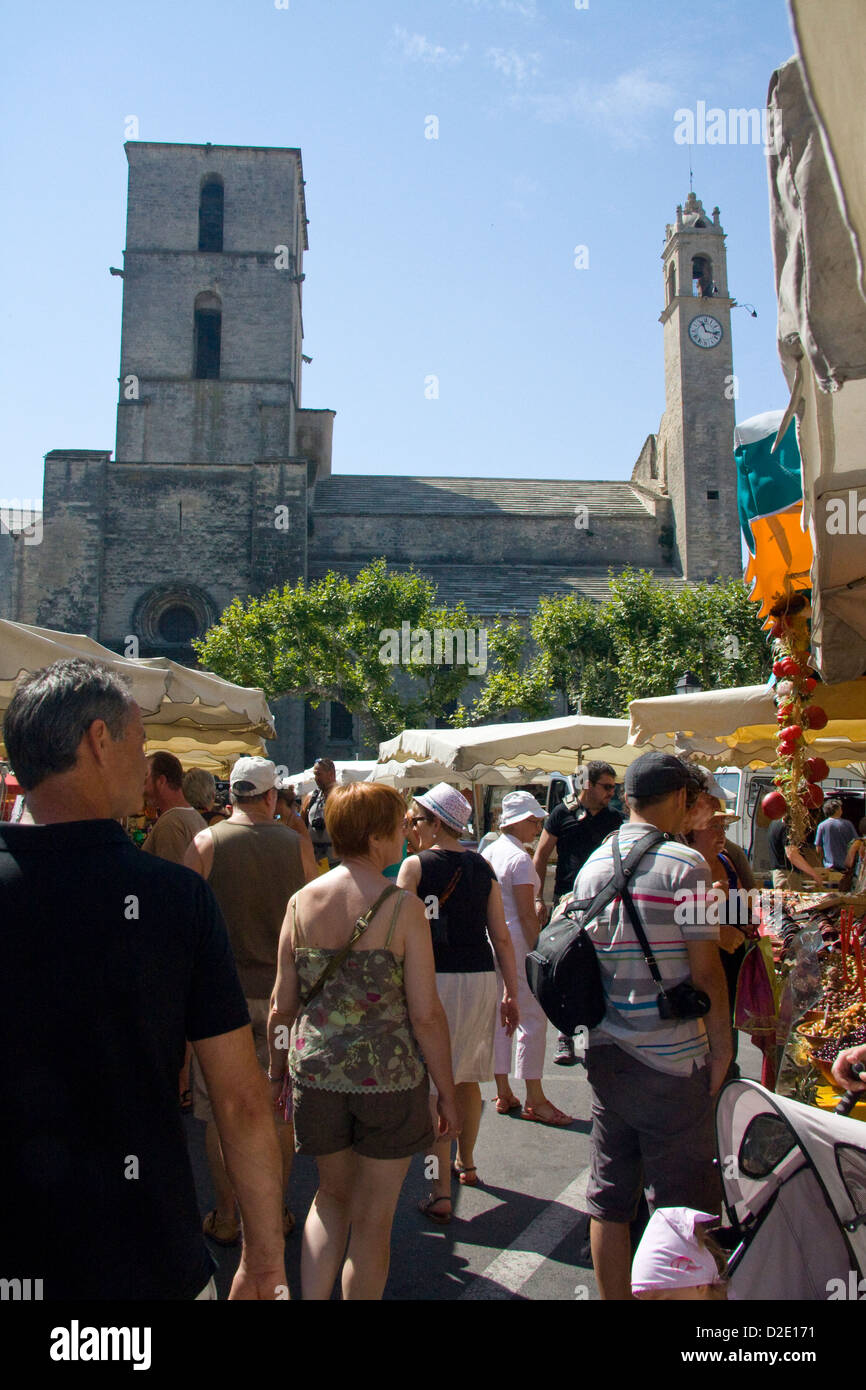 Forcalquier mercato, Haute Provence, Francia Foto Stock