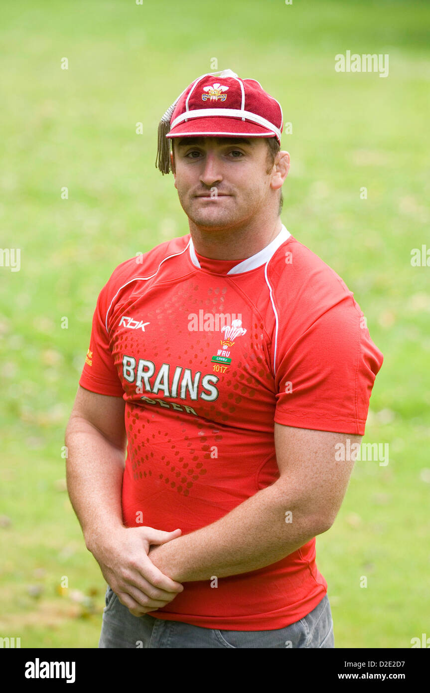 Rugby gallese player internazionale Huw Bennett che gioca hooker. Foto Stock