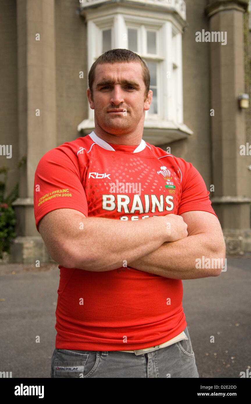 Rugby gallese player internazionale Huw Bennett che gioca hooker. Foto Stock