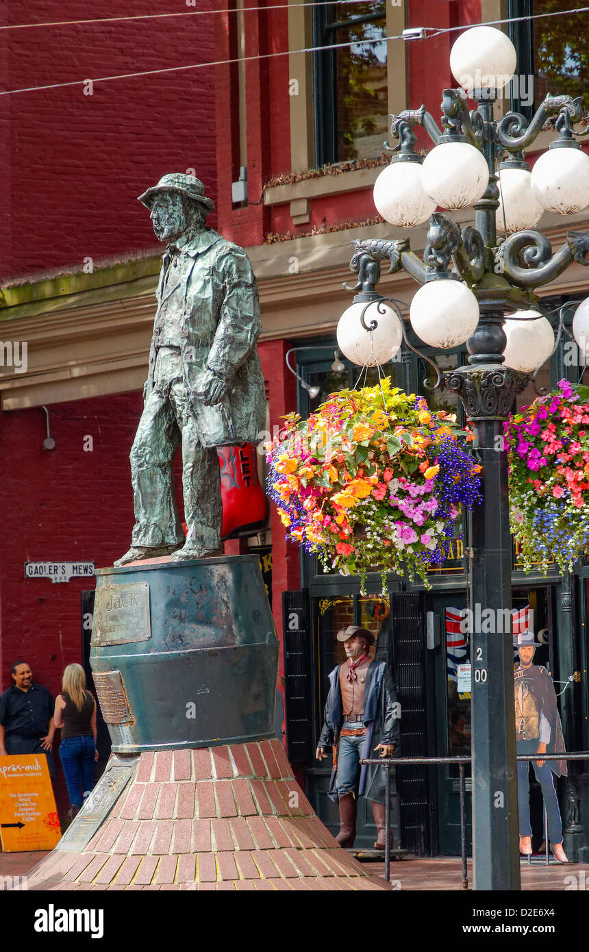 Jack gassosa statua, Gastown, Vancouver, British Columbia, Canada Foto Stock