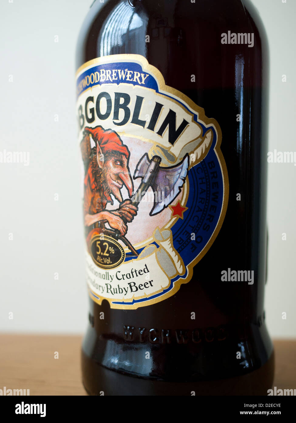 Birreria Wychwood Hobgoblin le bottiglie di birra, Inghilterra, Regno Unito. Foto Stock