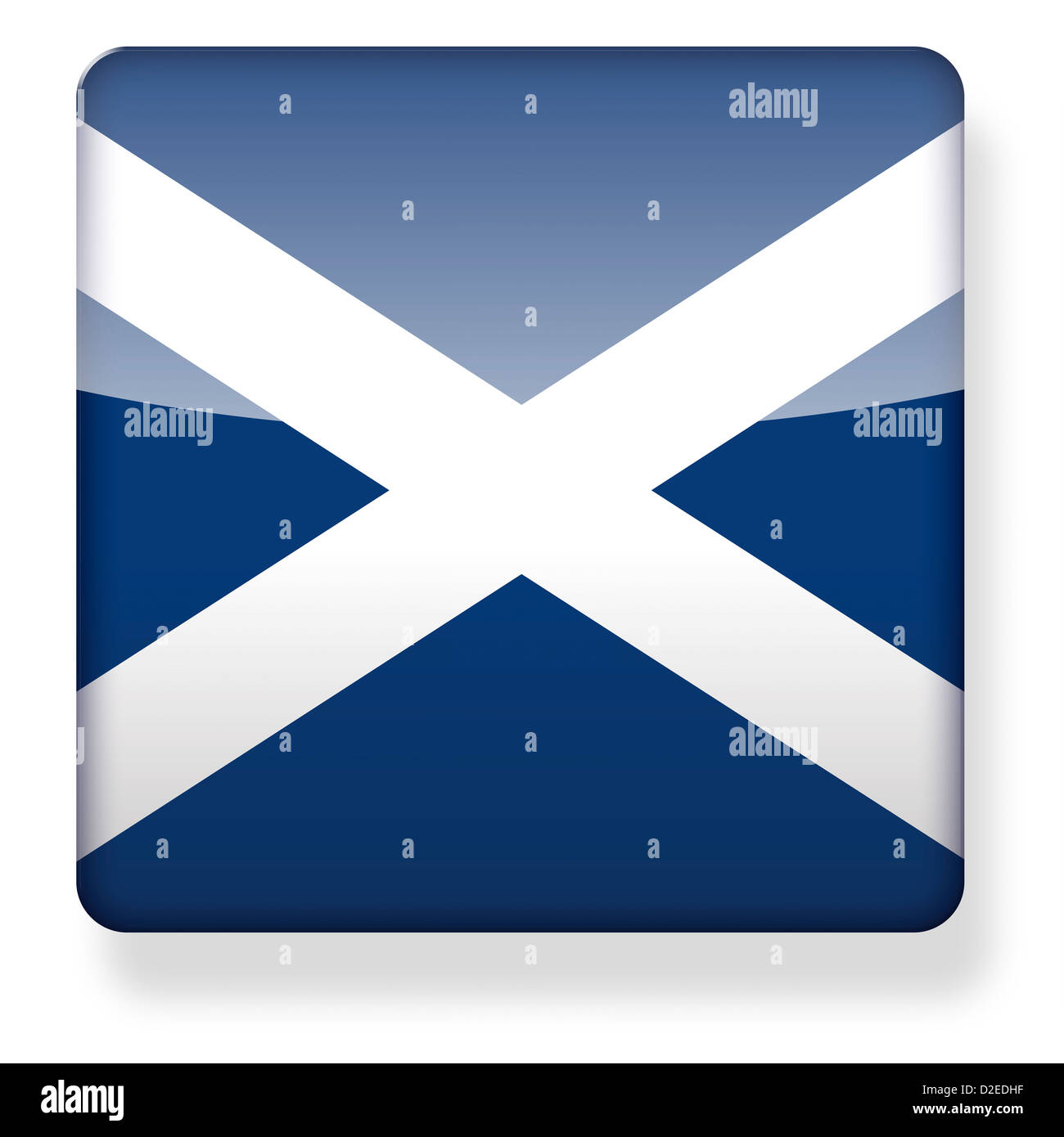 Bandiera della Scozia come l'icona di un'app. Percorso di clipping incluso. Foto Stock