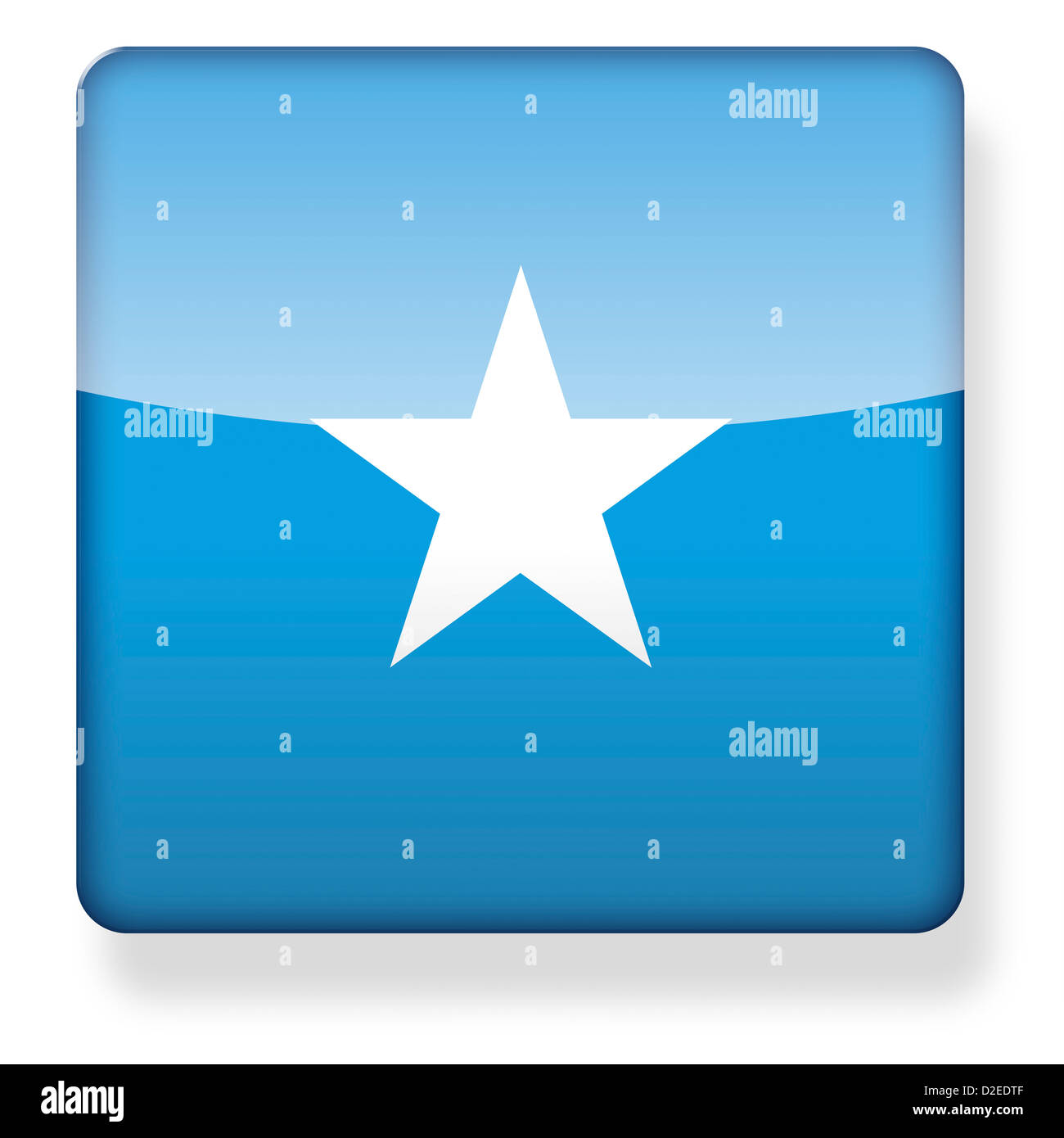 Somalia bandiera come l'icona di un'app. Percorso di clipping incluso. Foto Stock