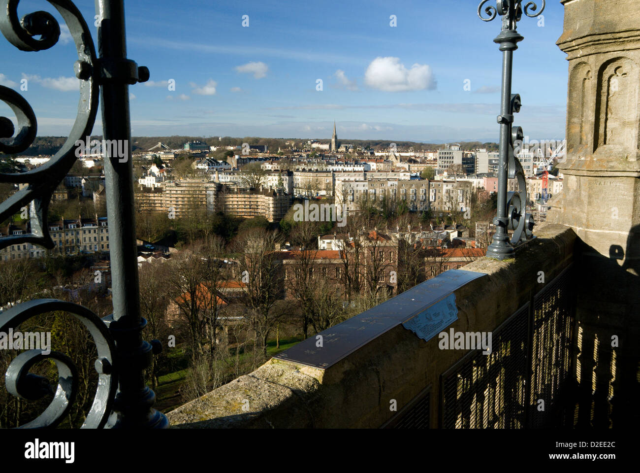 Bristol skyline dalla sommità della Cabot Tower brandon hill bristol Inghilterra Foto Stock