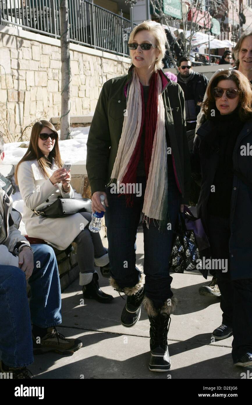 Jane Lynch fuori circa Celebrity Candids Sundance Film Festival 2013 - MON Park City UT 21 gennaio 2013 Foto di: James Foto Stock