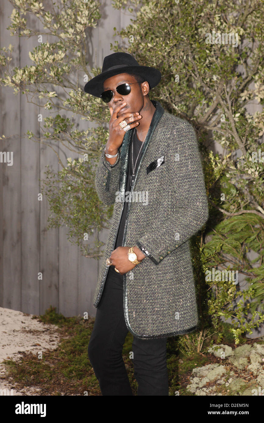 Noi rapper e produttore Theophilus London assiste il Chanel primavera/estate 2013 collezione presentata durante il Paris Haute Couture della settimana della moda di Parigi, Francia, 22 gennaio 2013. Parigi Haute Couture sfilate di moda fino al 24 gennaio 2013. Foto: Hendrik Ballhausen/dpa Foto Stock