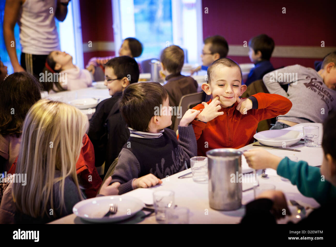 MENSA SCOLASTICA Foto Stock