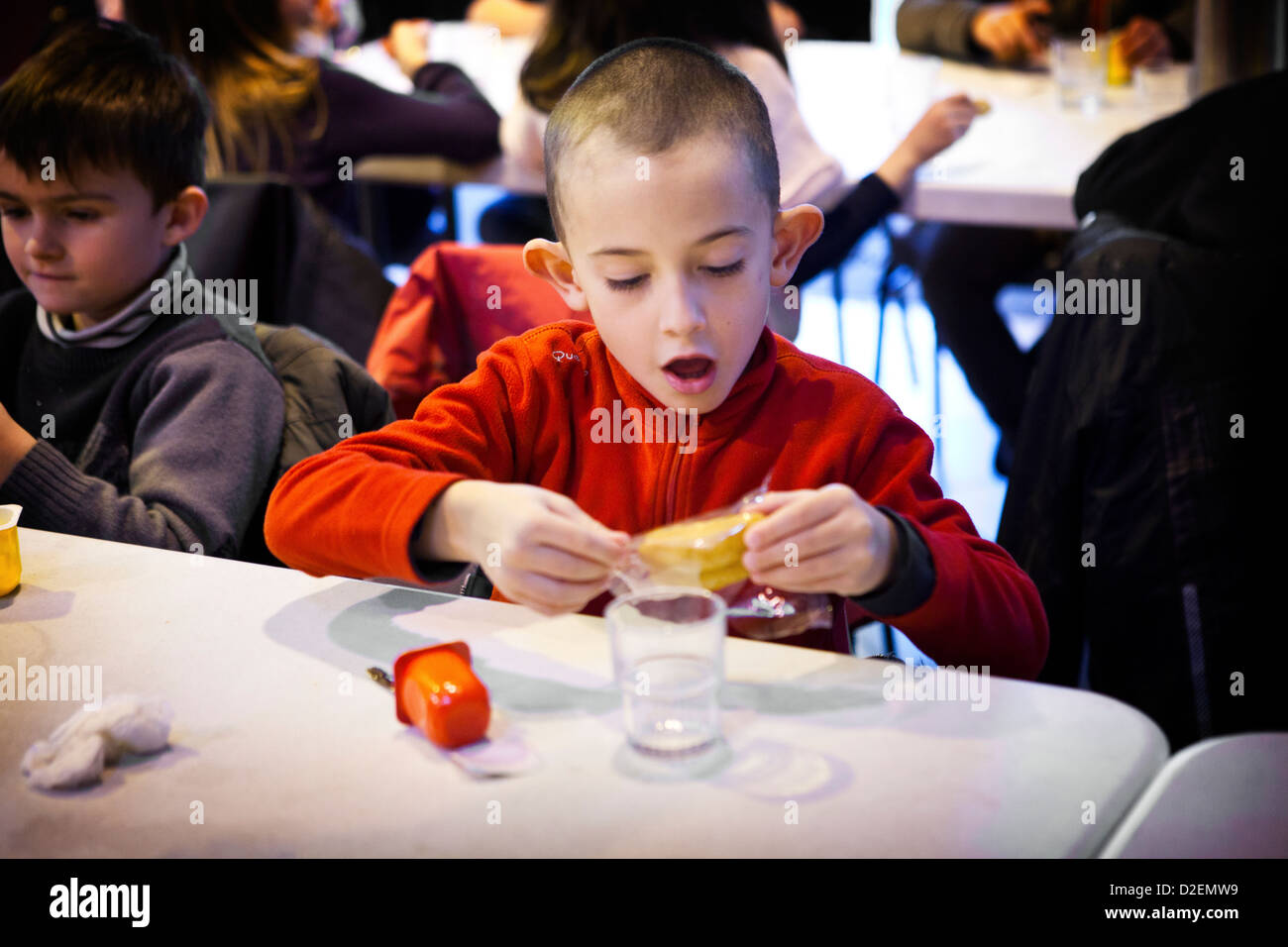 MENSA SCOLASTICA Foto Stock