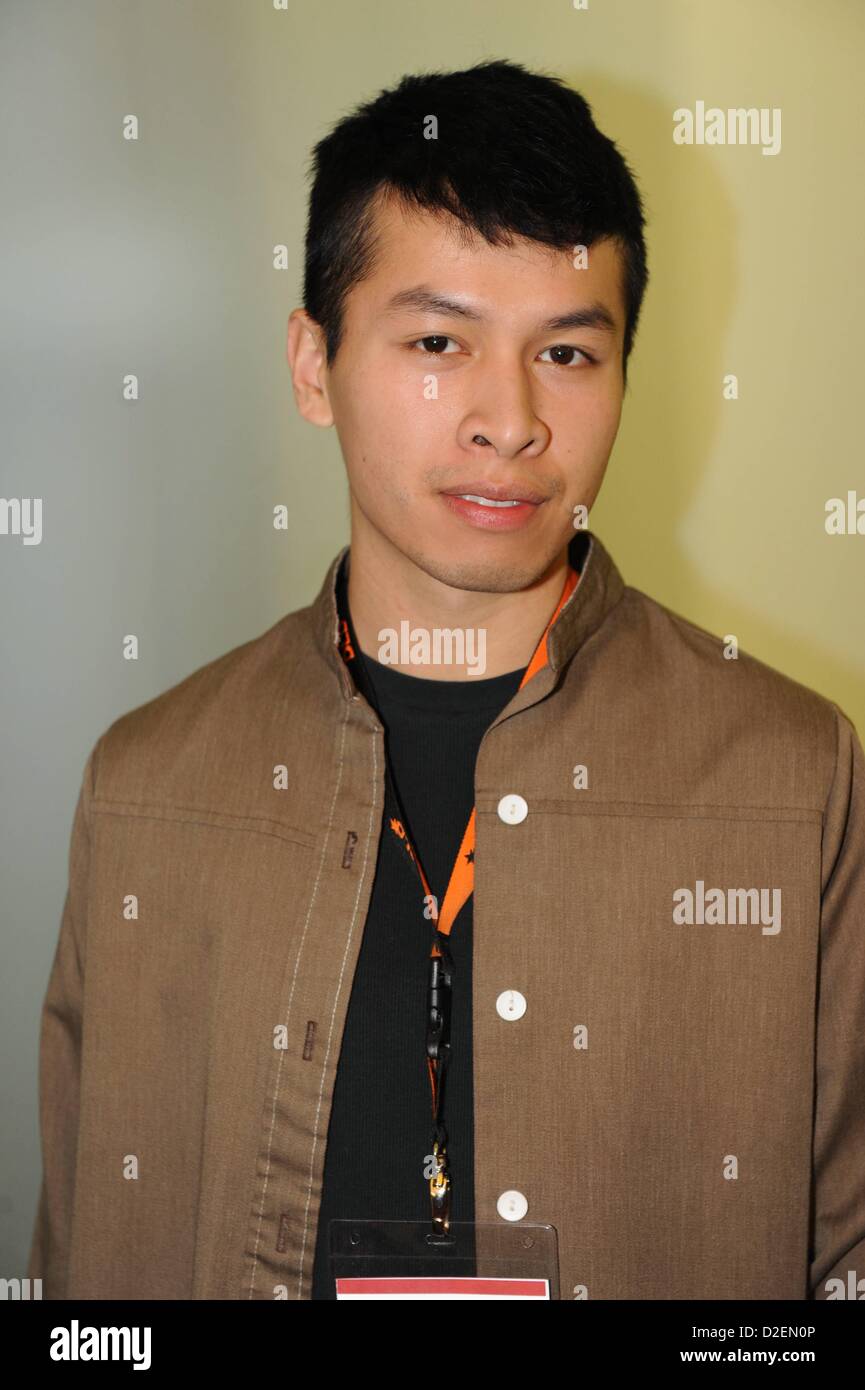 Monaco di Baviera/Germania - 21 gennaio: Brian Khek (Artista) assiste la vita digitale Design (DLD) Conferenza in occasione del Forum di HVB nel Gennaio 21, 2013 a Monaco di Baviera, Germania. DLD è una conferenza internazionale e la cultura che collega i nuovi media, business e i leader sociali, formatori di opinione e di investitori per la conversazione di crossover e di ispirazione. (Foto: picture alliance/Jan Haas) Foto Stock