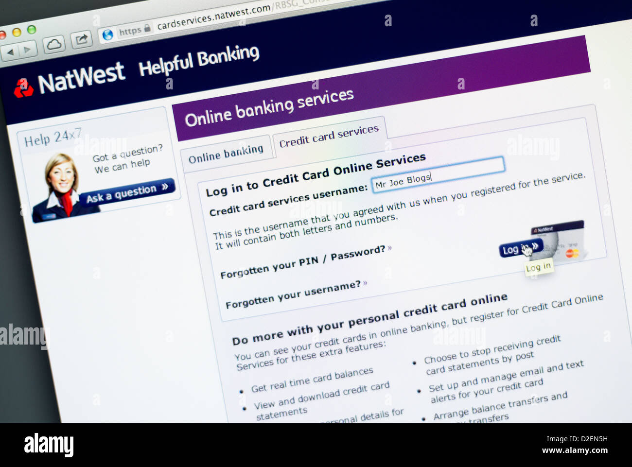 NatWest Bank online banking. Foto Stock