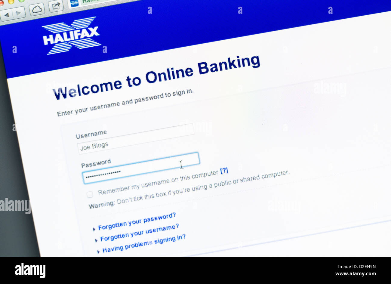 Halifax logo della banca e banking online Foto Stock
