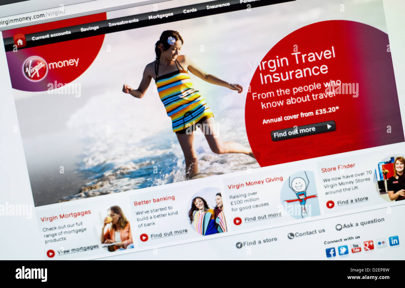 Virgin Money Bank logo e sito web. Foto Stock