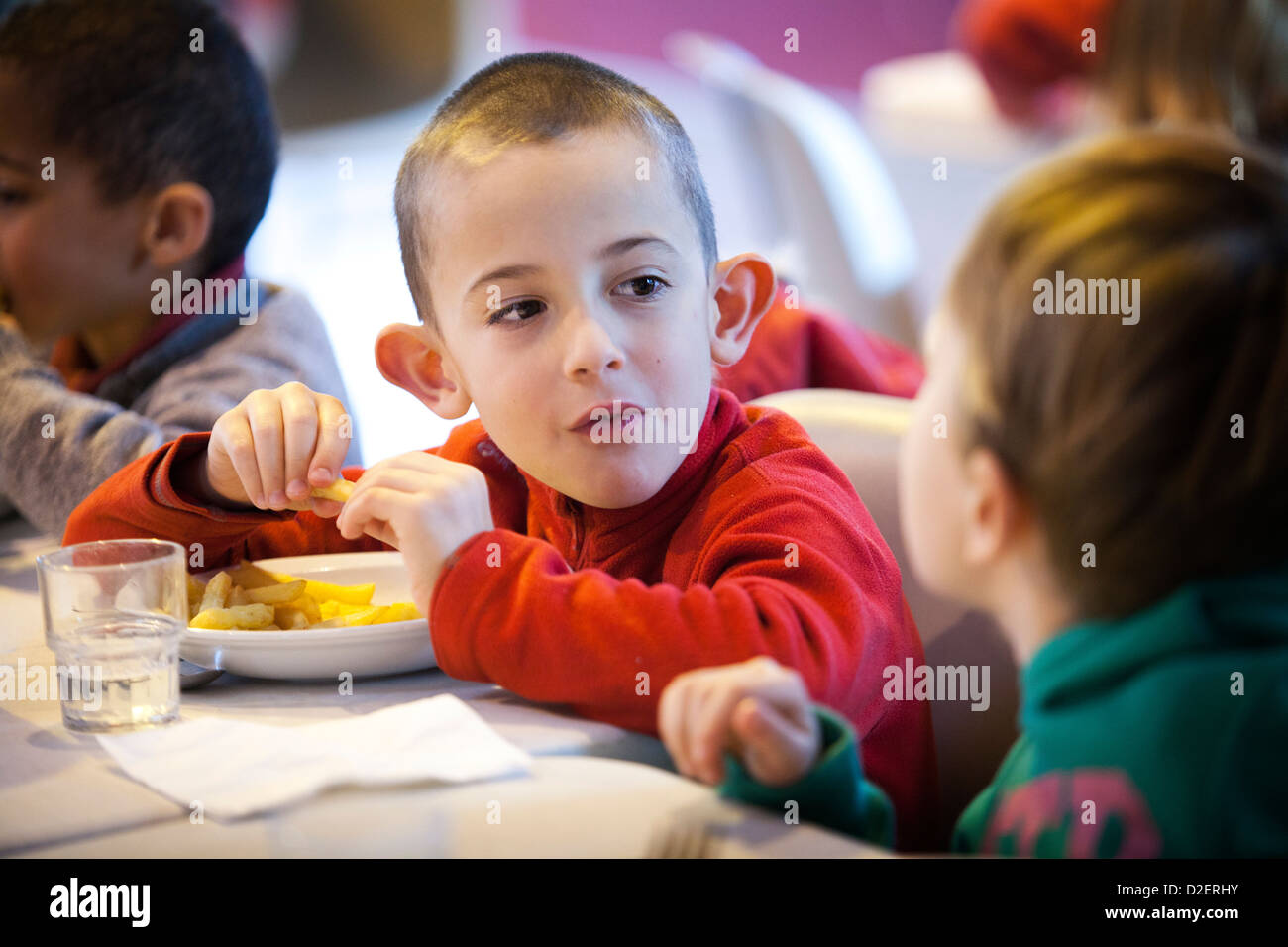MENSA SCOLASTICA Foto Stock