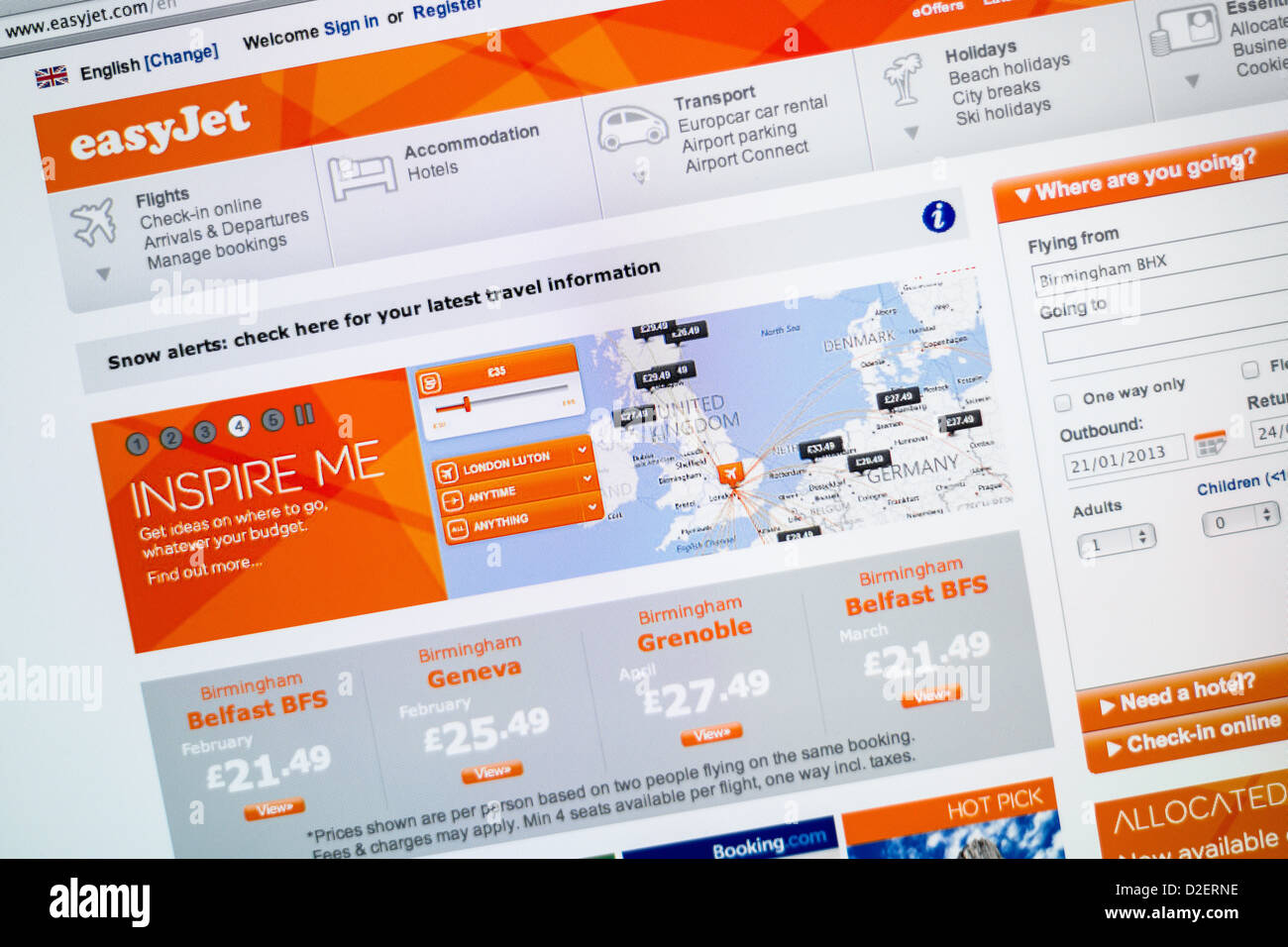 Il logo di Easyjet e sito web close up Foto Stock