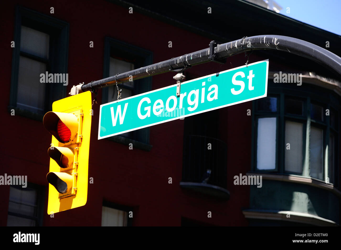 West Georgia St sign in Vancouver. Foto Stock