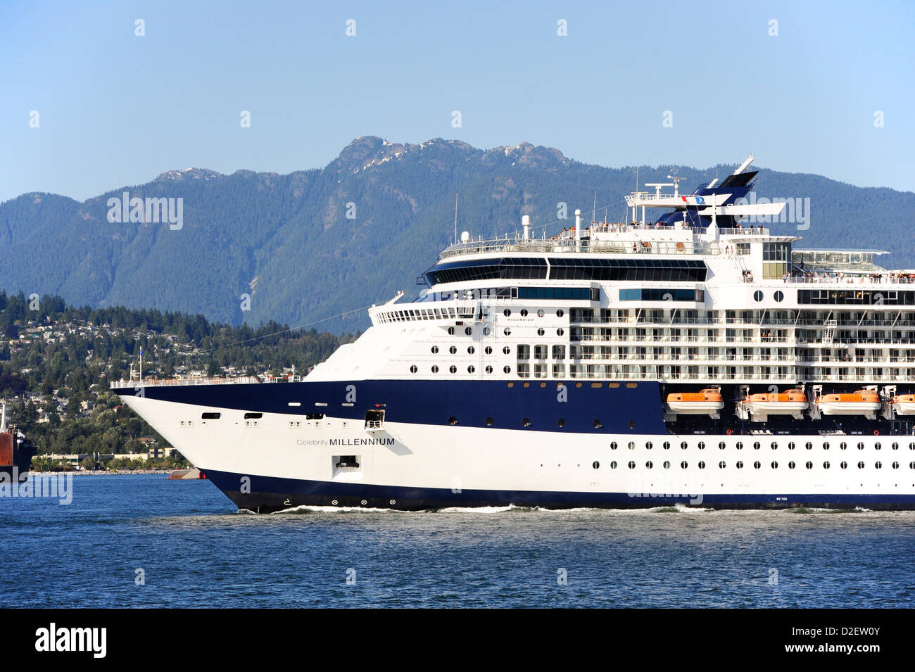 Celebrity Millennium lasciando Vancouver. Foto Stock