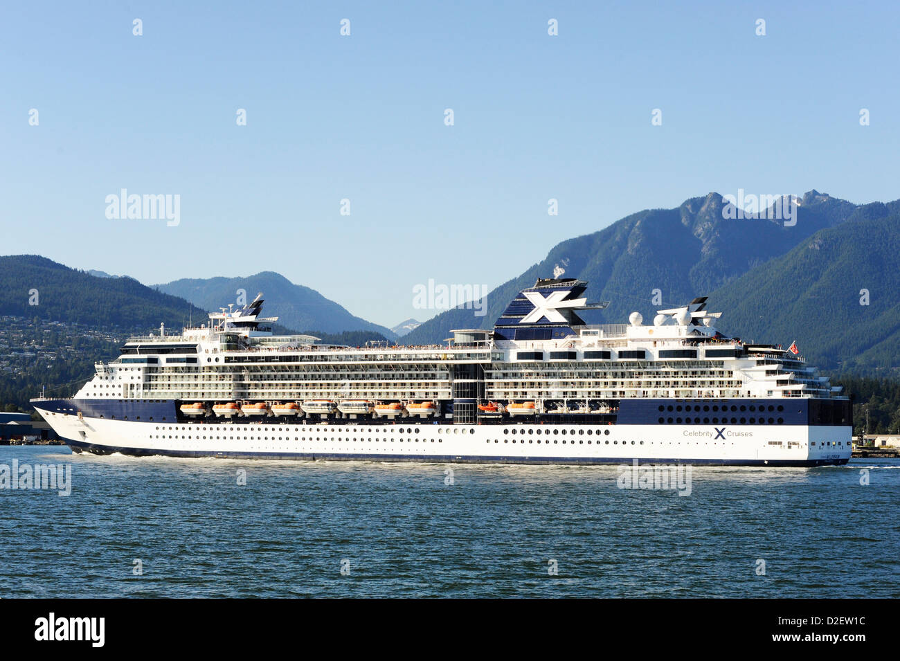 Celebrity Millennium lasciando Vancouver. Foto Stock