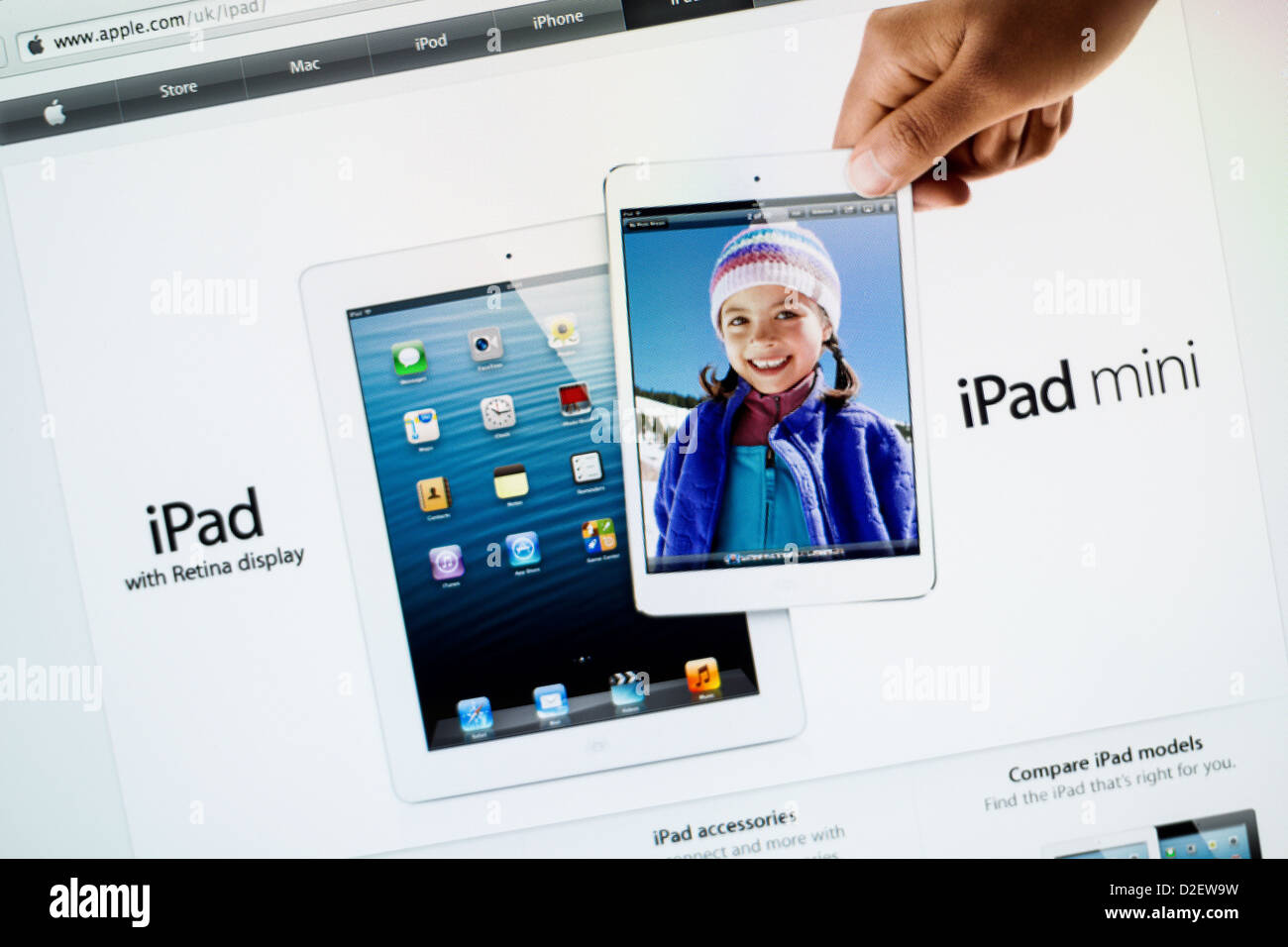 Apple iPad mini sito close up Foto Stock