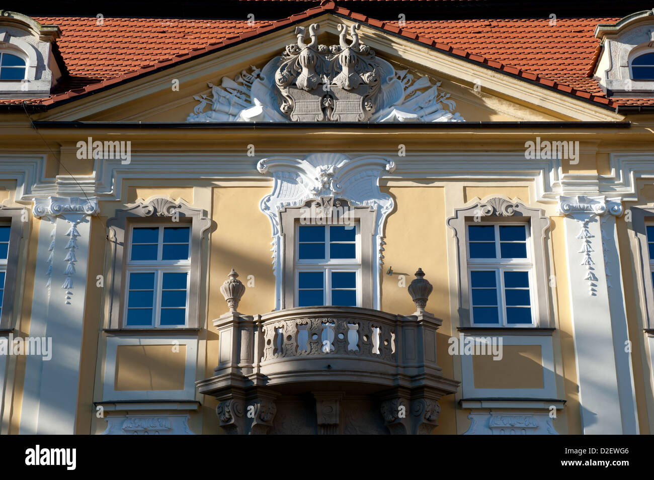 Palazzo in Biedrzychowice, Gmina Olszyna, Lubań County, Bassa Slesia voivodato, a sud-ovest della Polonia Foto Stock